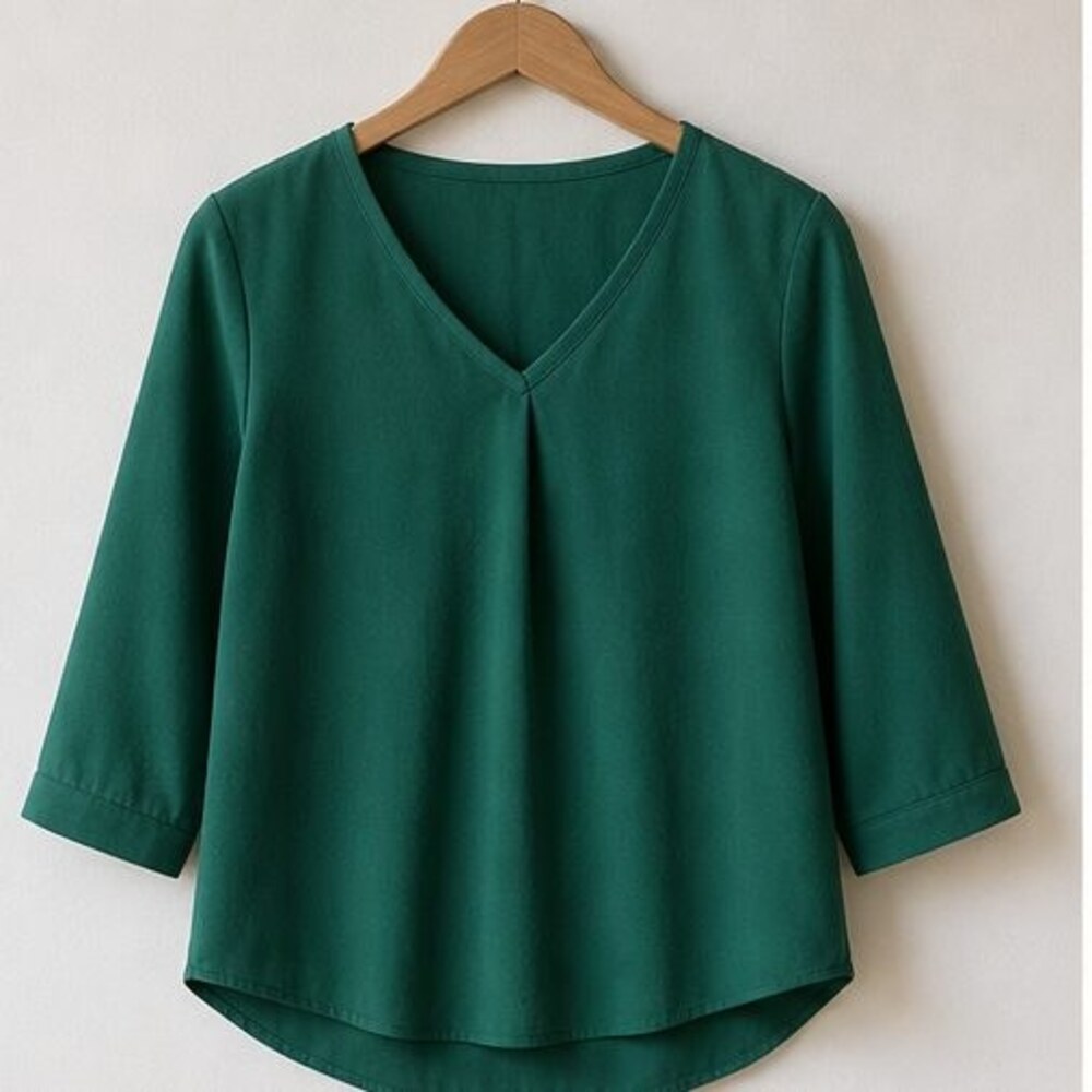 Emerald Button Blouse